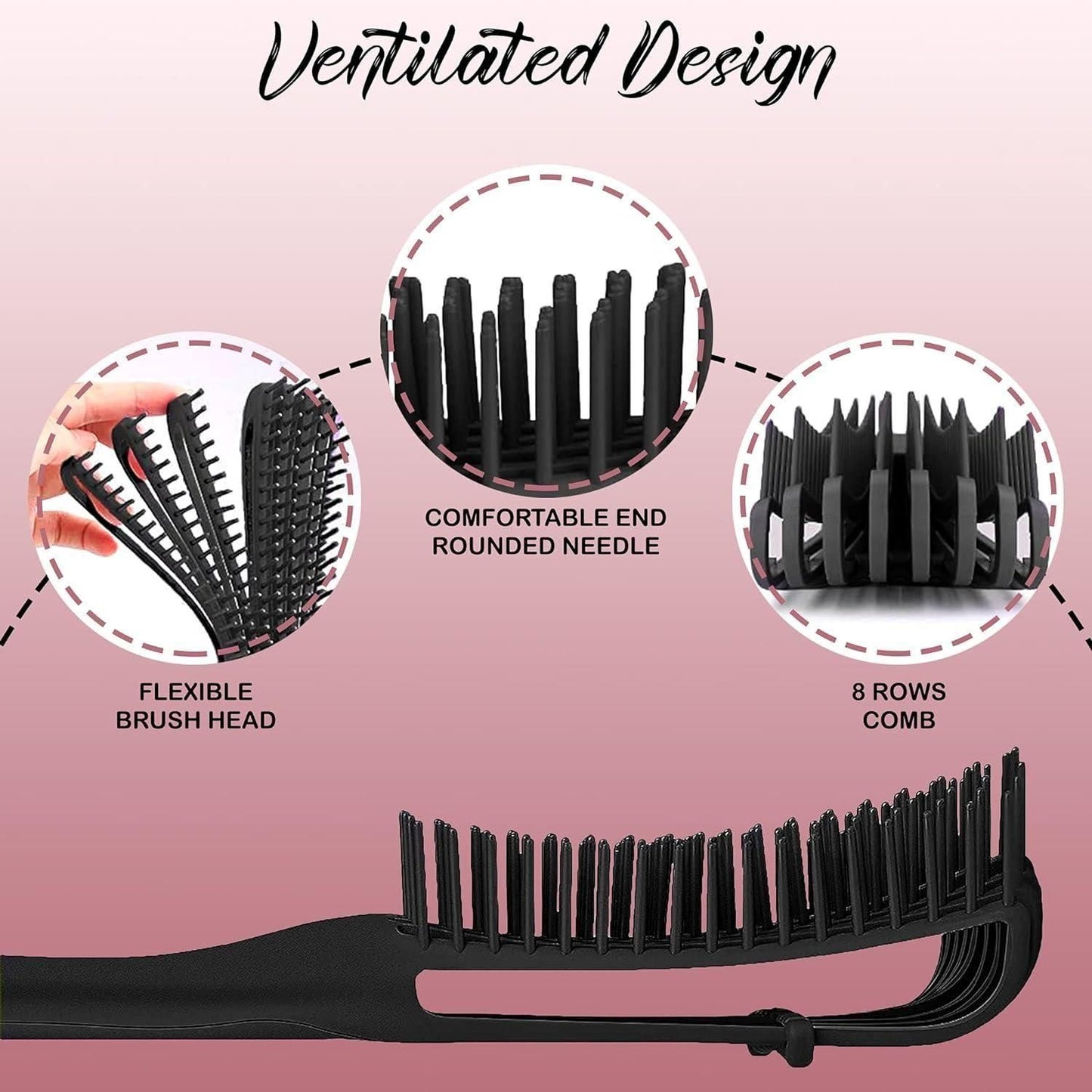 Brush for Detangling and Defining Curly and Afro hair - Anti-tangle comb